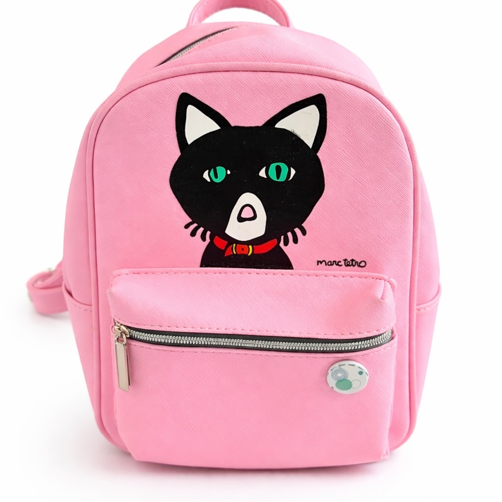 Marc Tetro Pink Cat Mini Backpack Purse | Graphic Design | As-Is